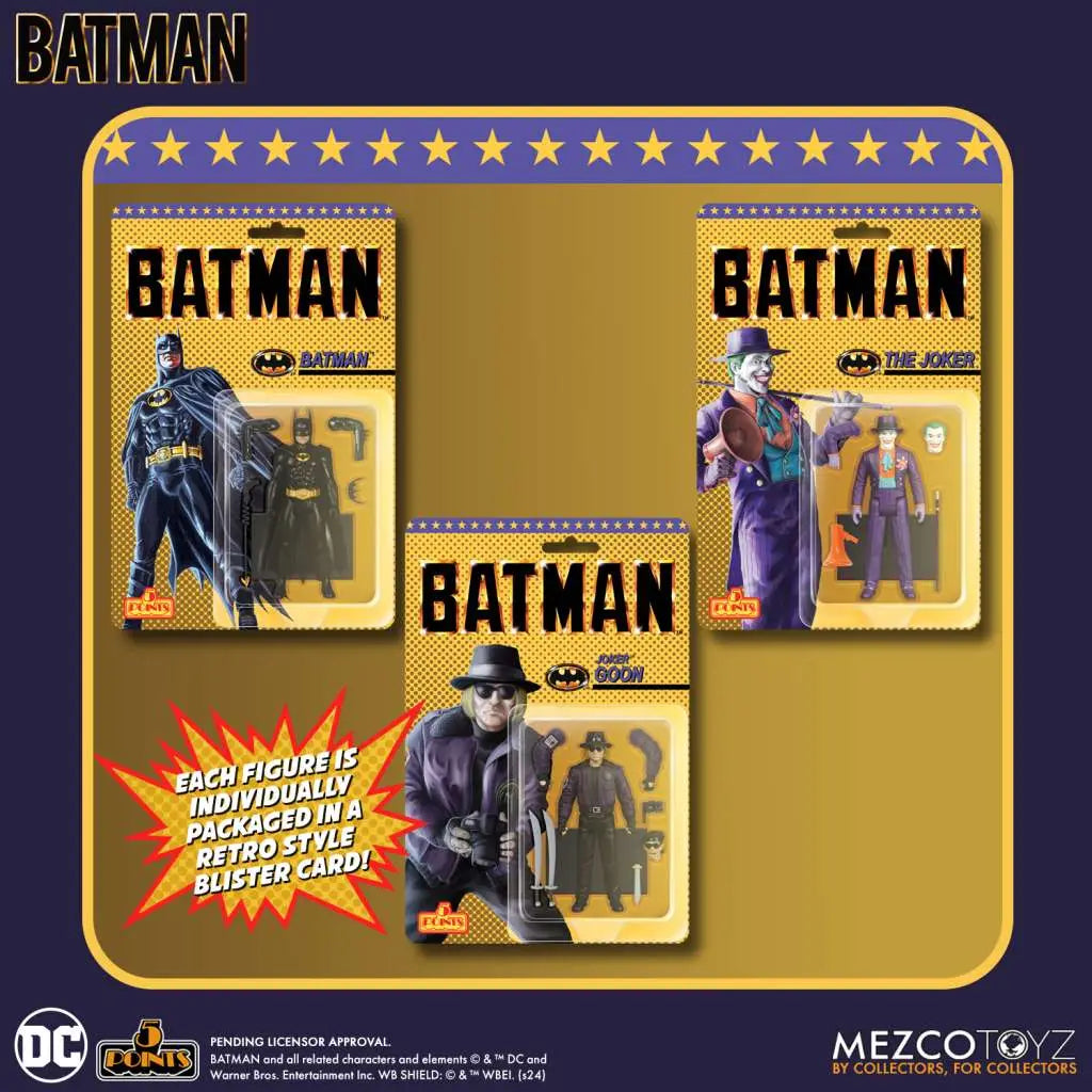 Mezco Toyz 5 Points 1989 Batman Set