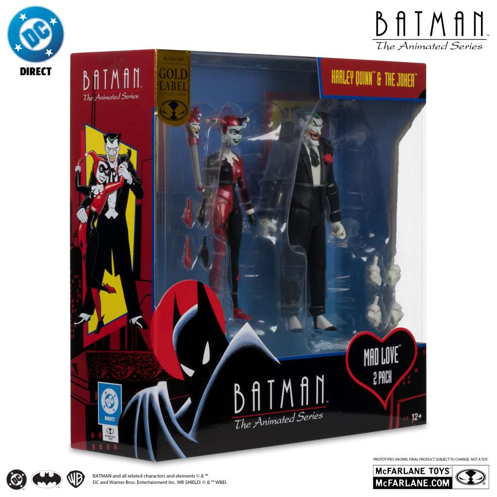 DC Direct Batman: The Animated Series Harley Quinn & The Joker Mad Love 2 Pach Action Figures Gold Label 17 cm McFarlane Toys