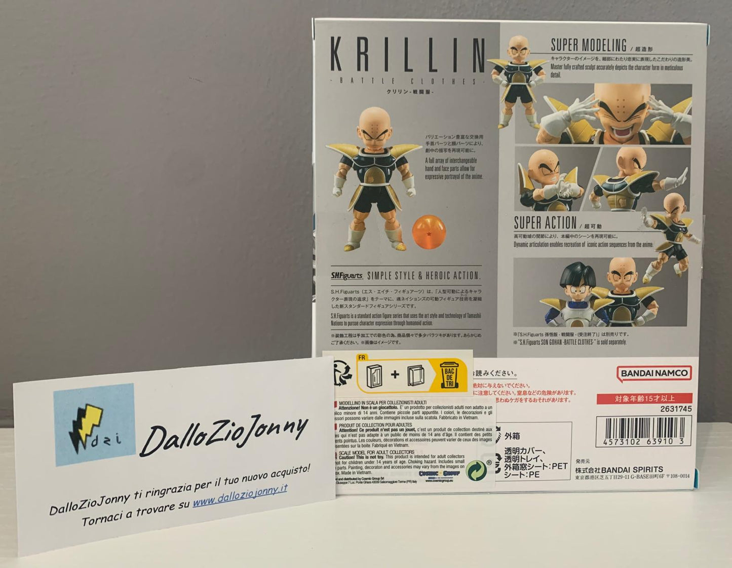 Dragon Ball Z S.H.Figuarts Krillin Battle Clothes Action Figure 11 cm Bandai