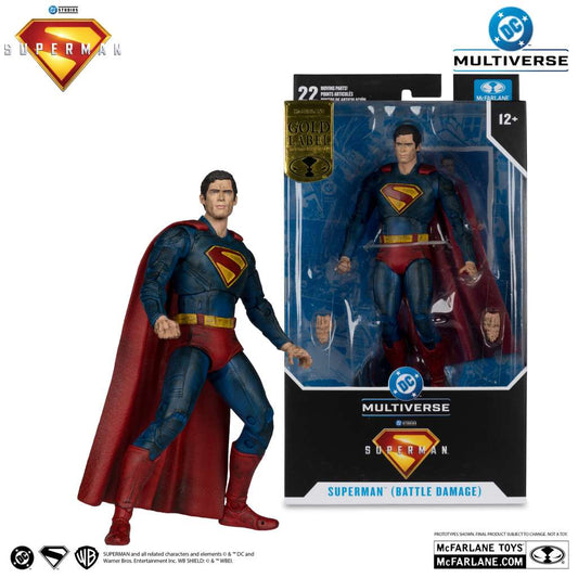 DC Multiverse Superman Movie 2025 Superman Battle Damage Action Figure Gold Label 17 Cm McFarlane Toys