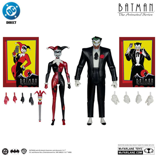 DC Direct Batman: The Animated Series Harley Quinn & The Joker Mad Love 2 Pach Action Figures Gold Label 17 cm McFarlane Toys