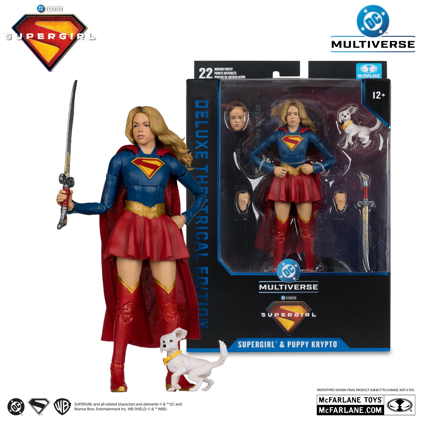 McFarlane Toys Supergirl Movie Supergirl And Puppy Krypto Deluxe Theatrical Edition