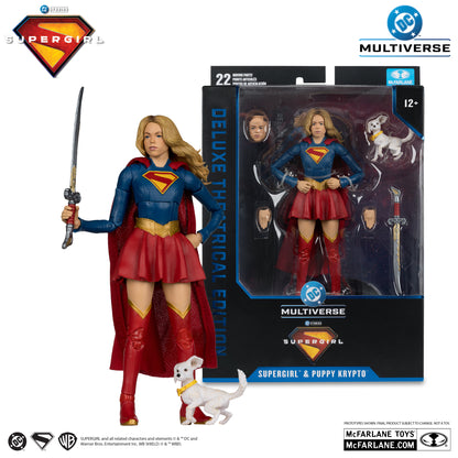 McFarlane Toys Supergirl Movie Supergirl And Puppy Krypto Deluxe Theatrical Edition