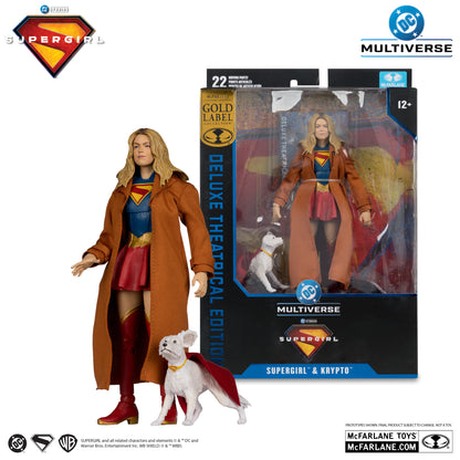 McFarlane Toys Supergirl Movie Supergirl And Krypto Deluxe Theatrical Edition Gold Label