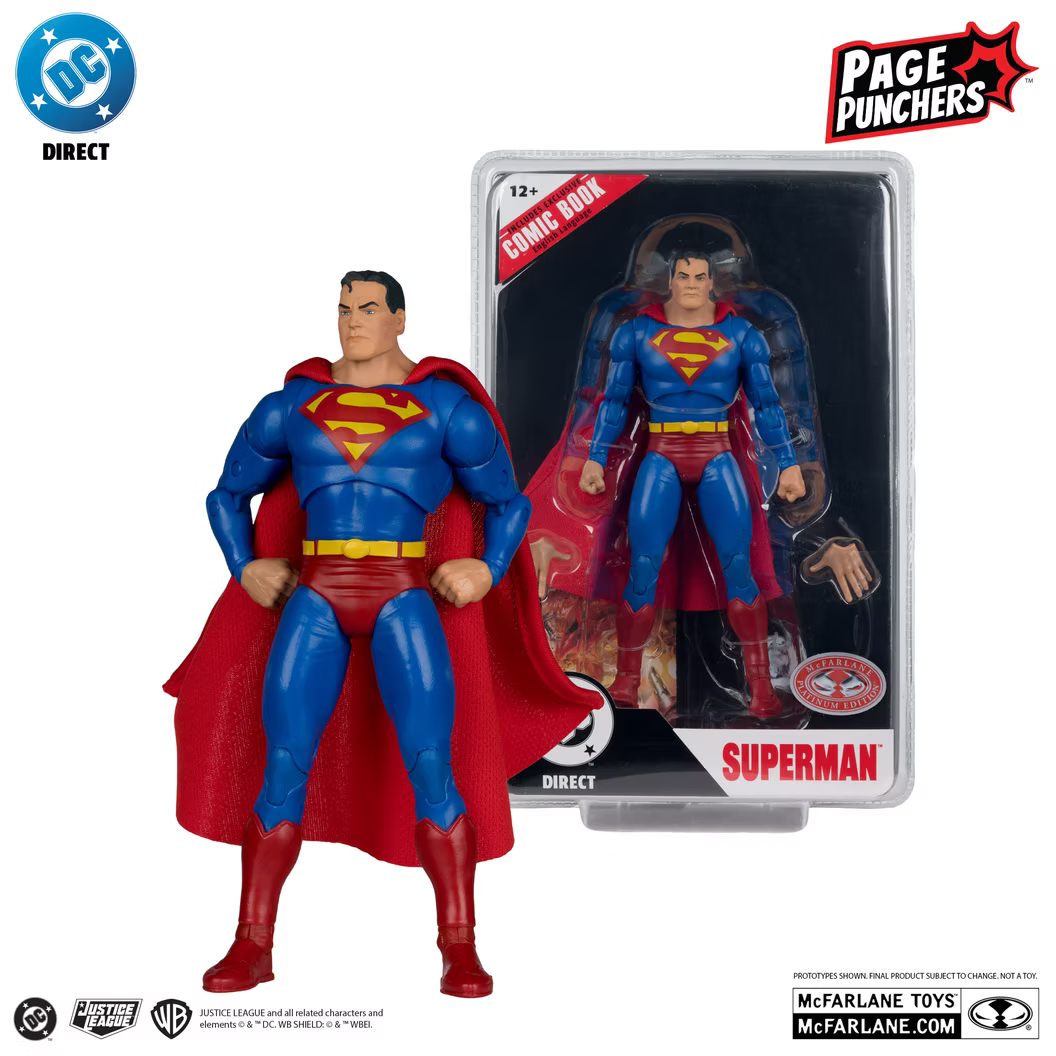 McFarlane Toys DC Page Punchers Justice #1 Superman Red Platinum Edition