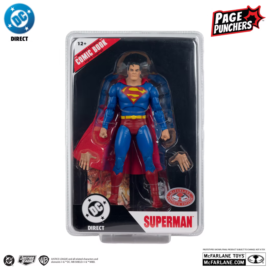 McFarlane Toys DC Page Punchers Justice #1 Superman Red Platinum Edition