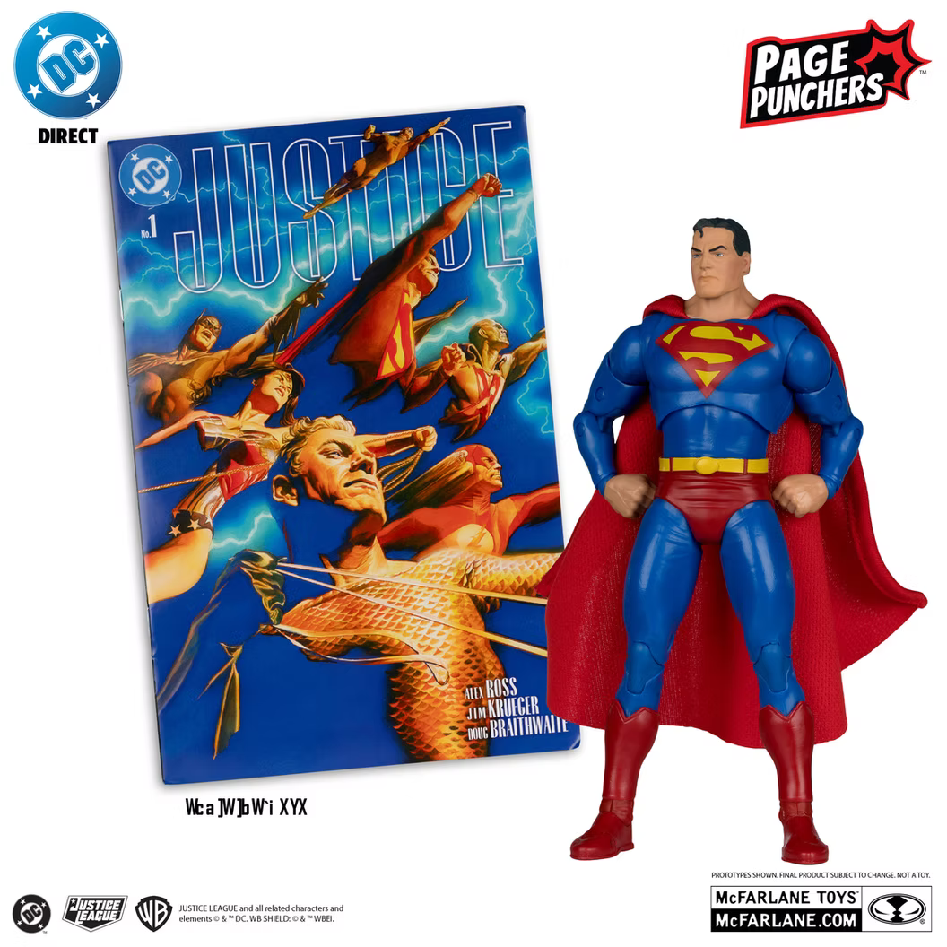 McFarlane Toys DC Page Punchers Justice #1 Superman Red Platinum Edition