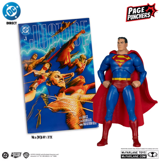 McFarlane Toys DC Page Punchers Justice #1 Superman Red Platinum Edition