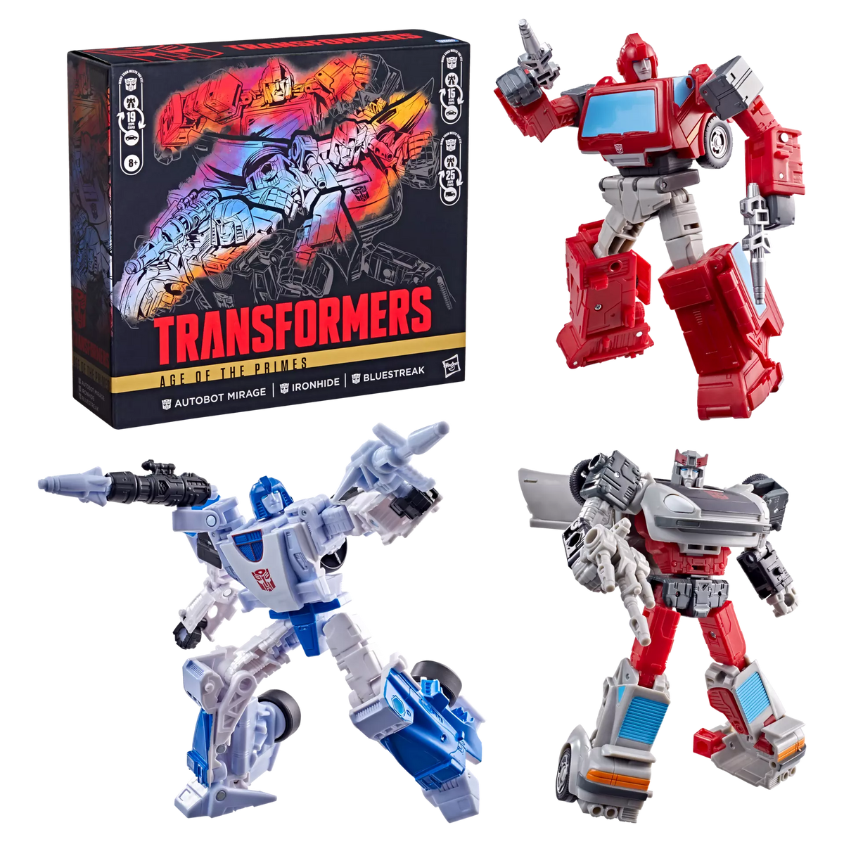 Hasbro Transformers Age Of The Primes Autobot Mirage - Ironhide - Bluestreak