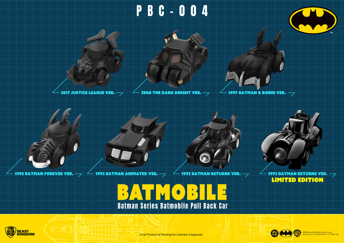 Beast Kingdom PBC-004 Batman Series Batmobile Pull Back Car Blind Box Set (6pcs)