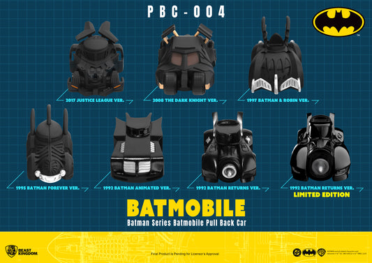 Beast Kingdom PBC-004 Batman Series Batmobile Pull Back Car Blind Box Set (6pcs)