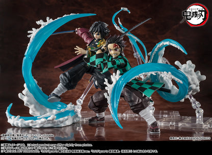 Bandai S.H.Figuarts Demon Slayer: Kimetsu No Yaiba Tanjiro Kamado and Giyu Tomioka Water Breathing Effect Set